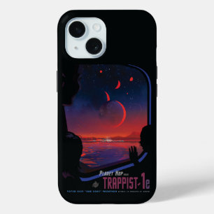 Retro Space Poster - Viewers Observe Trappist-1e. iPhone 15 Case