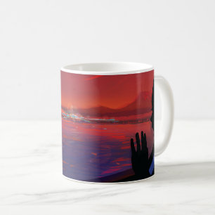 Retro Space Poster - Viewers Observe Trappist-1e. Coffee Mug