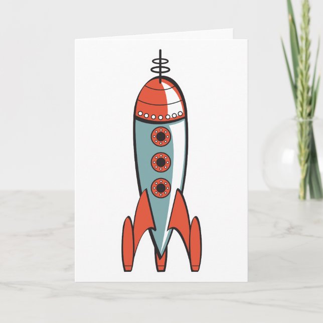 retro space rocket card (Front)