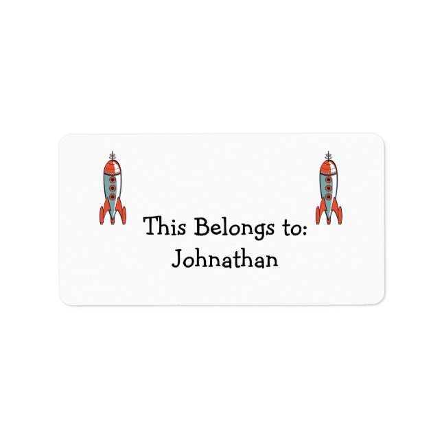 retro space rocket label (Front)