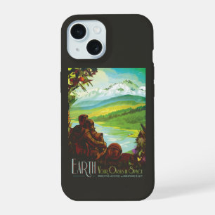 Retro Space Travel Poster-An Earth Science Mission iPhone 15 Case