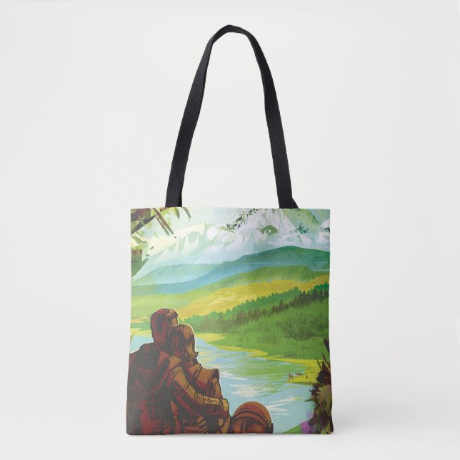 Retro Space Travel Poster-An Earth Science Mission Tote Bag (Front)
