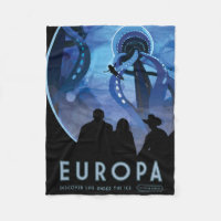 Retro Space Travel Poster- Jupiter's Moon Europa.