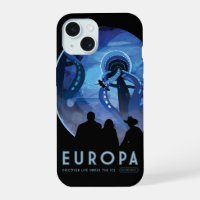Retro Space Travel Poster- Jupiter's Moon Europa.