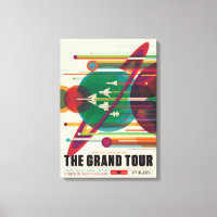 Retro Space Travel Poster- Solar System Grand Tour