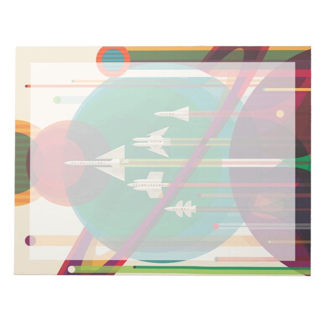 Retro Space Travel Poster- Solar System Grand Tour Notepad (Front)