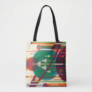 Retro Space Travel Poster- Solar System Grand Tour Tote Bag