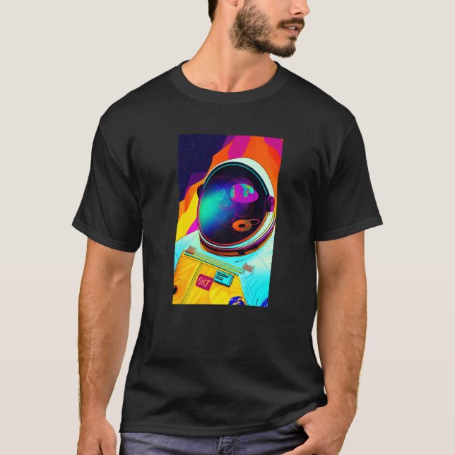 Retro Spaceman Astronaut Vintage Psychedelic Tripp T-Shirt (Front)