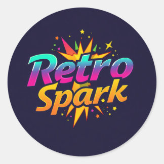 "Retro Spark Classic Round Sticker