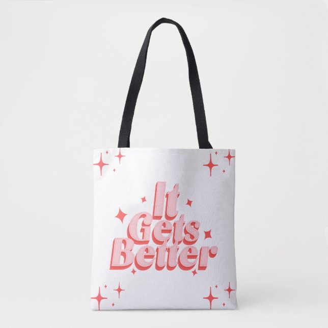 Retro Sparkle Typography Tote  Bag (Front)