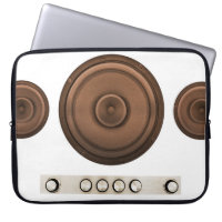 Retro speakers: brown, isolated white.
