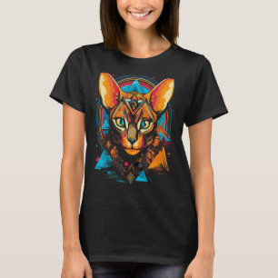 Retro Sphynx Cat Lover Owner Sphynx Cat Geometric  T-Shirt