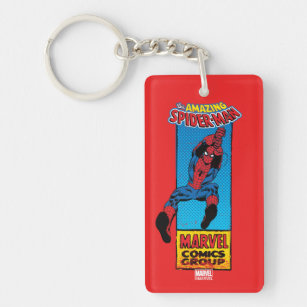 Retro Spider-Man Comic Graphic Keychain