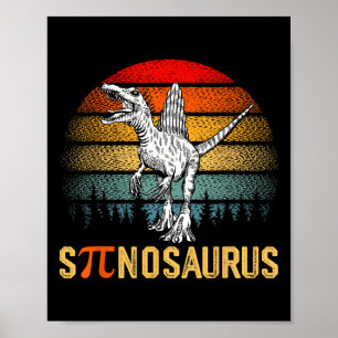 Retro Spinosaurus Happy Pi Day  Poster