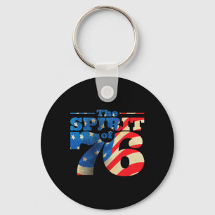 Retro Spirit Of 76 4th Of July Shirt  Keychain
