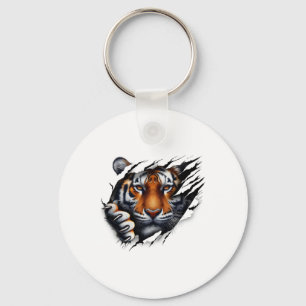 Retro Spirit Tiger Face Shirt Design Footll Tiger Keychain