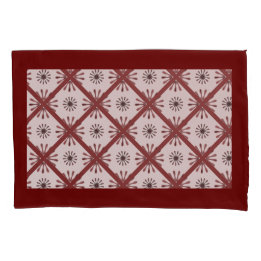 Retro Spiro Burst Geometric Pattern Maroon or Any Pillowcase