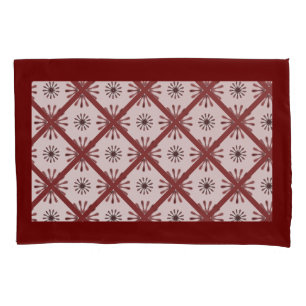 Retro Spiro Burst Geometric Pattern Maroon or Any  Pillowcase