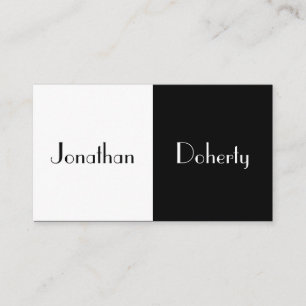 Retro Split Black and White Business Card