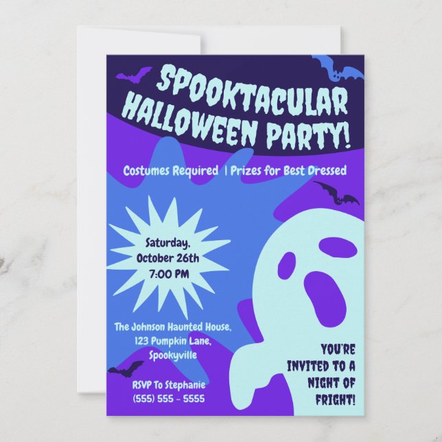 Retro Spooktacular Halloween Party Invitation (Front)