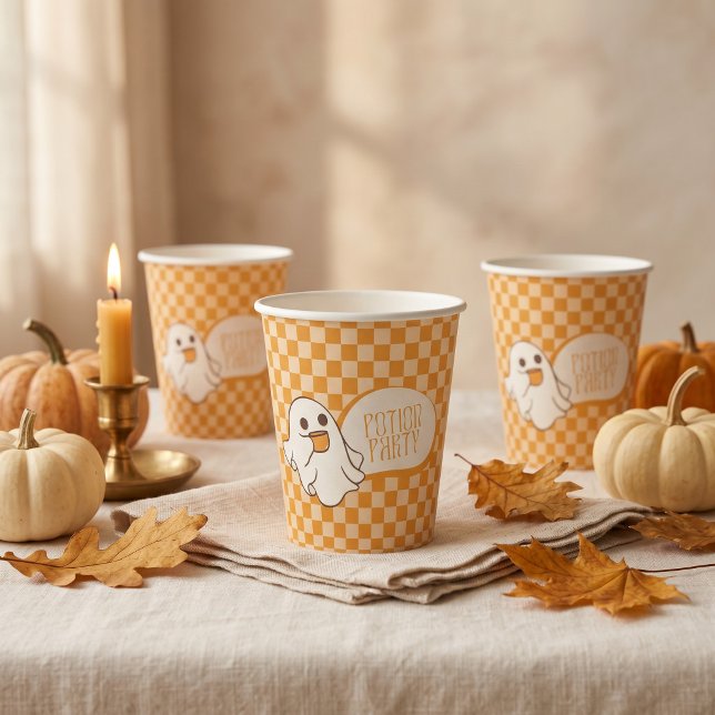 Retro Spooky Cute Ghost Halloween Paper Cups (Retro Spooky Cute Ghost Halloween Paper Cups
)