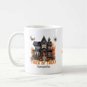 Retro spooky Halloween horror haunted house   Coffee Mug