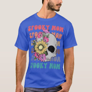 Retro Spooky Mom Floral Boho Ghost Mom Halloween C T-Shirt
