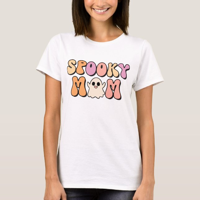 Retro Spooky Mom Matching Family T-Shirt (Front)
