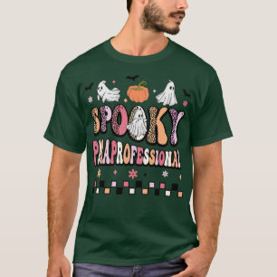 Retro Spooky Paraprofessional Cute Ghost Teacher H T-Shirt