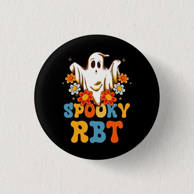 Retro Spooky Rbt Behaviour Technician Halloween Rb 1 Inch Round Button (Front)