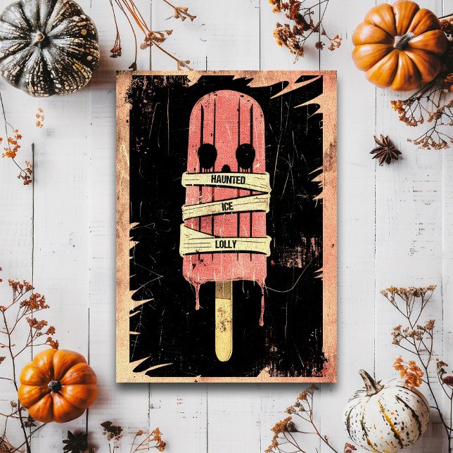 Retro Spooky Summer Goth Haunted Ice Lolly Postcard (Creator Uploaded)