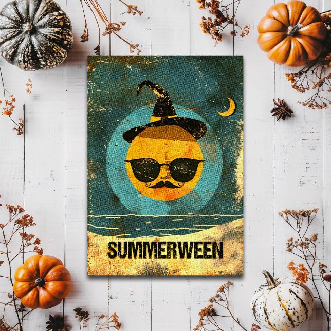 Retro Spooky Summer Goth Witch's Sun Postcard (Creator Uploaded)