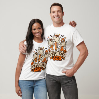Retro Spooky SZN Ghosts | Groovy 70s Halloween Des T-Shirt