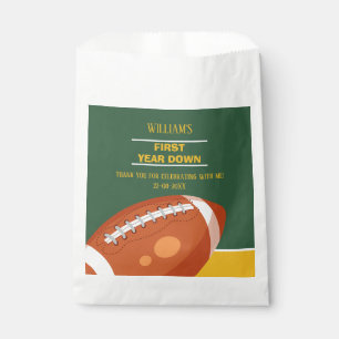 Retro Sport Football First Year Down Thank You Favour Bag