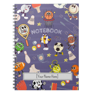Retro Sport Squad: Vintage Cartoon Athletics Notebook