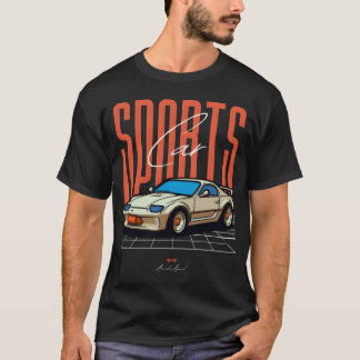 Retro Sports Car on Neon Grid friends T-Shirt
