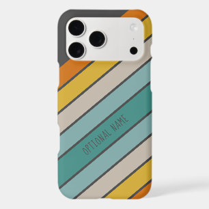 Retro Sporty stripes teal gold handwritten name