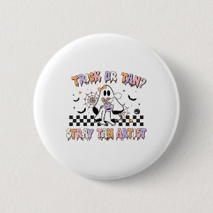 Retro Spray Tan Artist Halloween Ghosts Sunless Ta 2 Inch Round Button