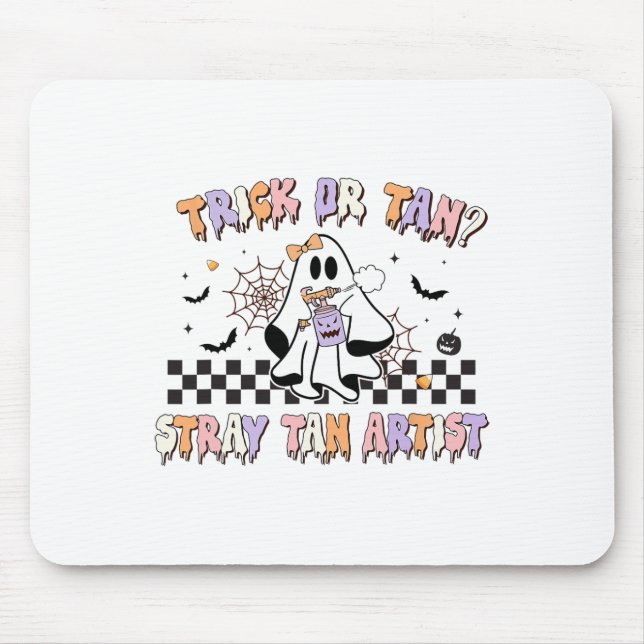 Retro Spray Tan Artist Halloween Ghosts Sunless Ta Mouse Pad (Front)