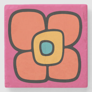 Retro Spring Blossom Stone Coaster