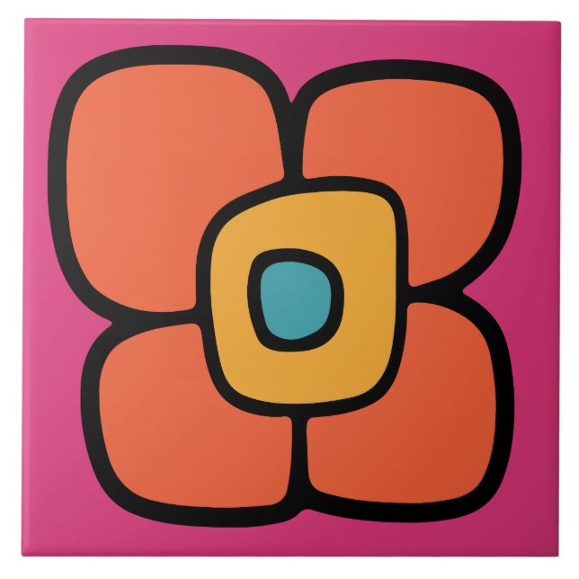 Retro Spring Blossom Tile (Front)