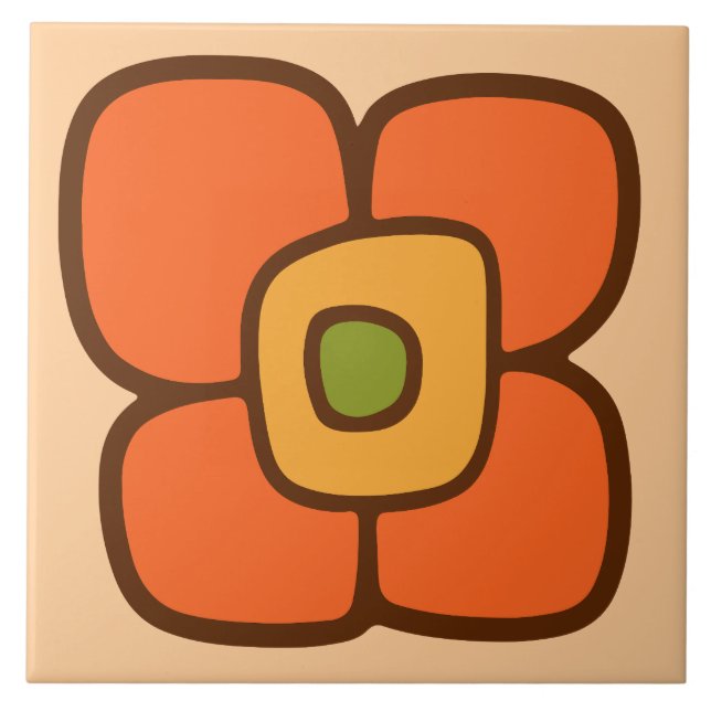 Retro Spring Blossom Tile (Front)