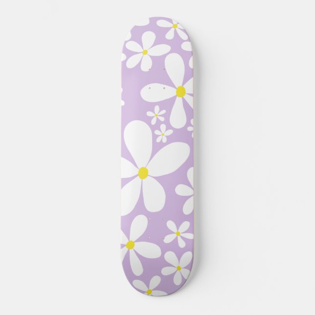 Retro Spring Daisies #1 #decor #art Skateboard (Front)