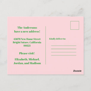 Retro Spring Floral New Address Postcard