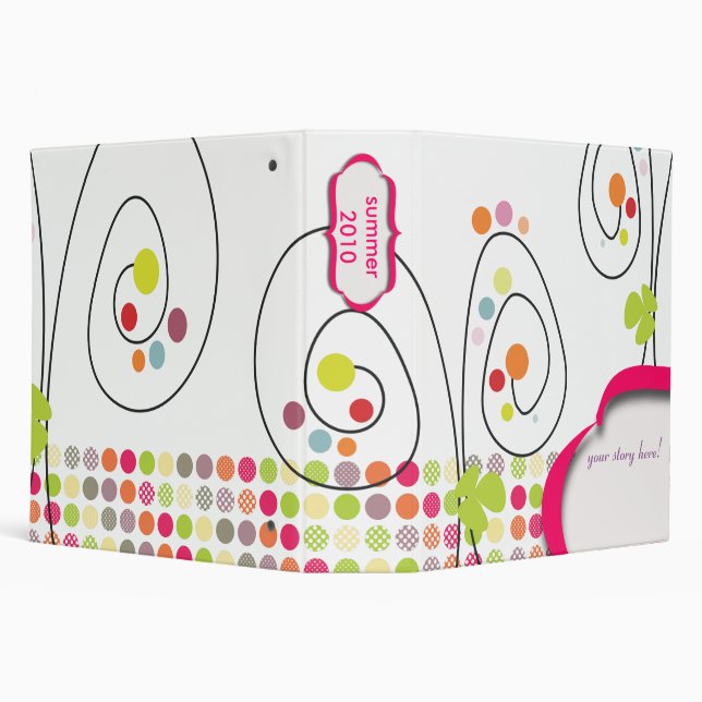 Retro spring flowers with polka dots binder (Background)