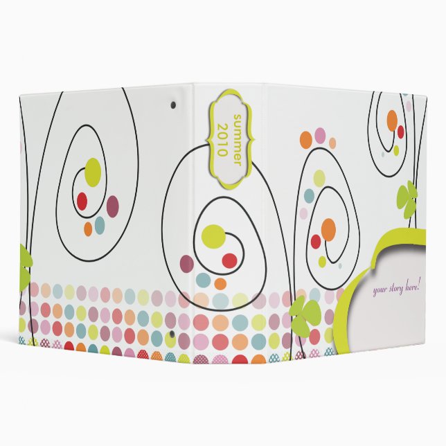 Retro spring flowers with polka dots binder (Background)