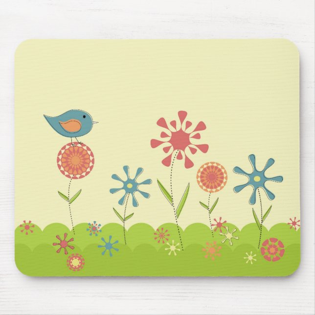 Retro spring garden mouse pad (Front)