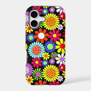 Retro spring hippie flower power