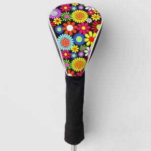 Retro spring hippie flower power  golf head cover
