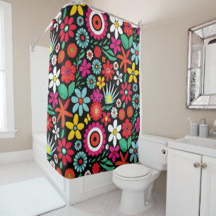 Retro spring wildflowers pattern